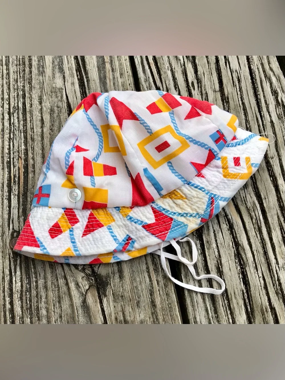 80s Girl Nautical Hat MONTGOMERY WARD Stripe Onepiece Outfit Tooth Fairy Case